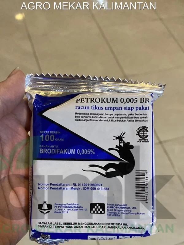 Petrokum Racun Tikus Paling Efektif Untuk Rumah dan Perkebunan 1 Box isi 10pcs 100 gr