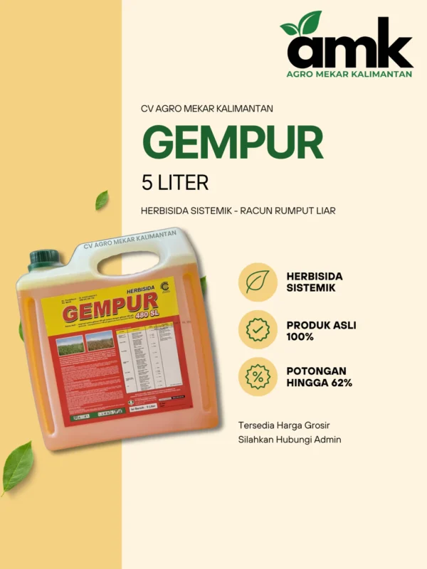 Gempur Racun Rumput Liar Terlaris (Herbisida Sistemik) 5 Liter