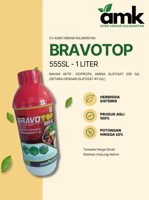 Bravo Top Herbisida Sistemik Pembasmi Rumput Liar 555SL 1 Liter