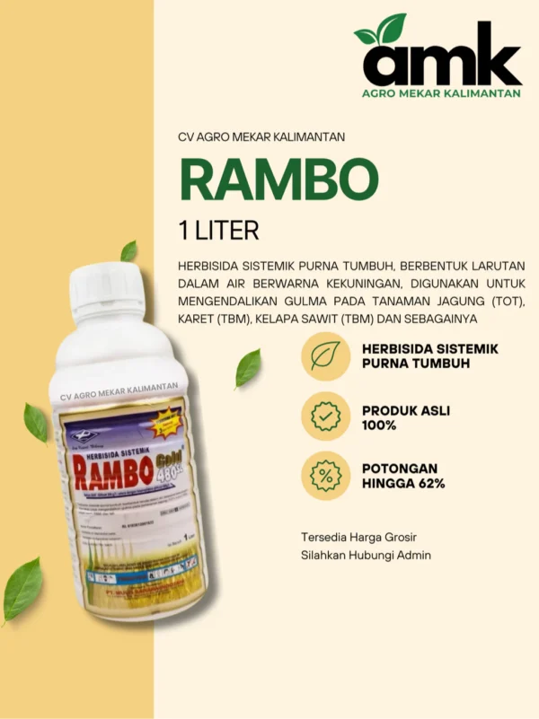 Rambo GOLD480 SL Herbisida Pembasmi Rumput dan Gulma 1 Liter