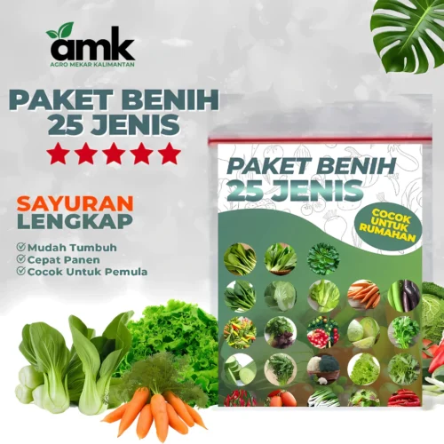 Paket Bibit Benih 25 Jenis Sayur dan Sayuran Buah Lengkap - Agro Mekar Kalimantan
