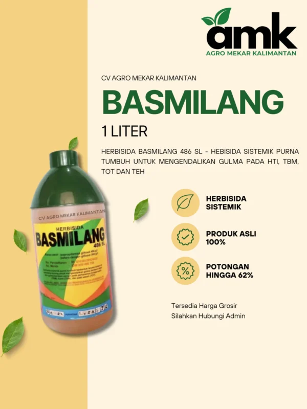 Basmilang Herbisida Sistemik Pengendali Gulma 486SL 1 Liter