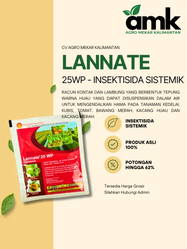 Lannate 25WP Insektisida Pengendali Hama Ulat Grayak Bawang Merah 15gr