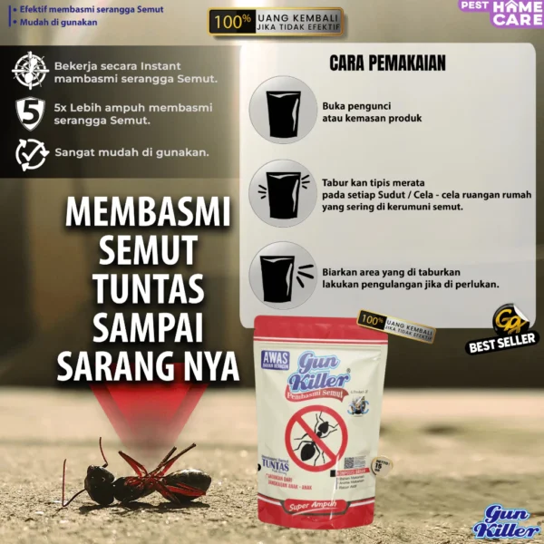 Racun Semut Super Ampuh, Obat Pembasmi Semut Bubuk, Pengusir Semut, Bubuk Paling Ampuh Bubuk 15gram