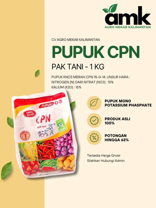 Pupuk MKP Pak Tani Mono Kalium Phospat Buah Bunga Kemasan 1 KG