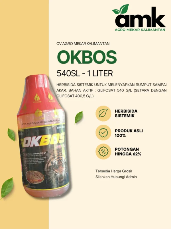 OKbos Mahakam 540SL Herbisida Sistemik Pembasmi Rumput Sampai Akar 1 Liter