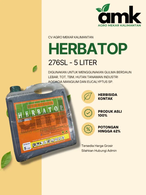 Herbatop 276SL Herbisida Kontak Pembasmi Rumput Gulma Parakuat 5 Liter ORIGINAL