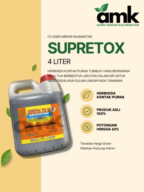 Supretox Racun Rumput Gulma Kebun Sawit 4 Liter