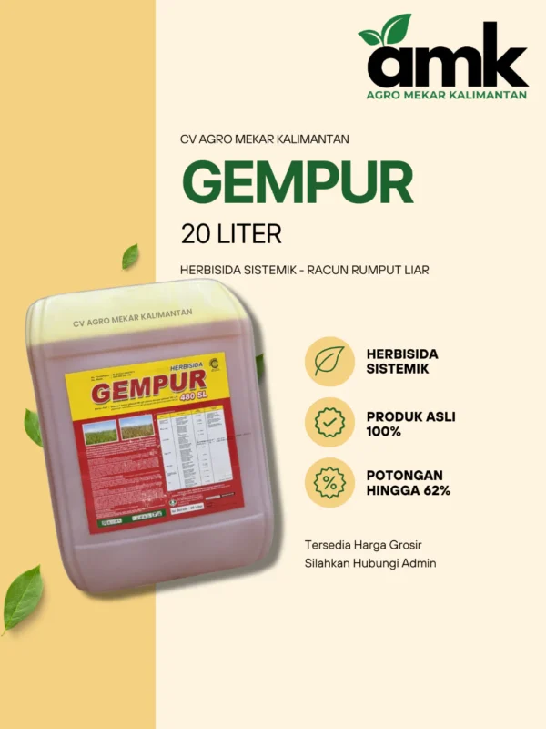 Gempur Racun Rumput Liar Terlaris (Herbisida Sistemik) 20 Liter