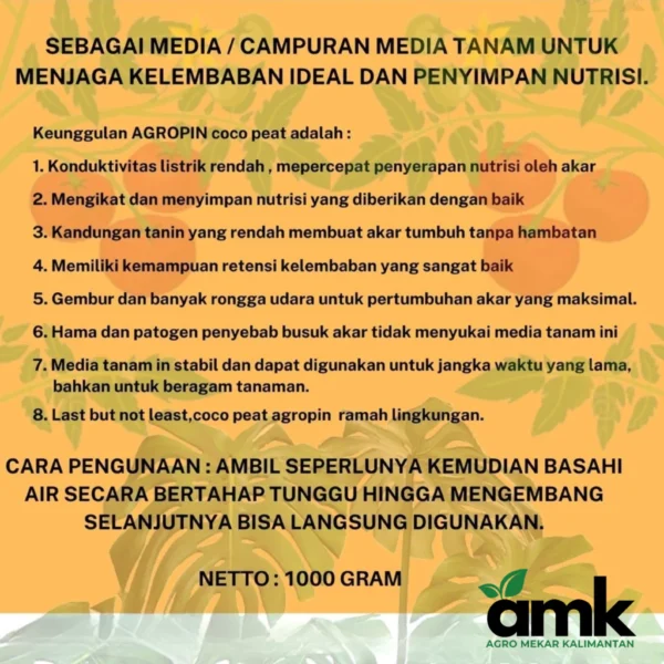 4 AGROPIN Media Tanam Cocopeat Mengembang 6x Dari Ukuran Semula
