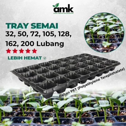 Tray Semai Pot Tray Penyemaian Bibit Tanaman 32, 50, 72, 105, 128, 162 dan 200 Lubang!